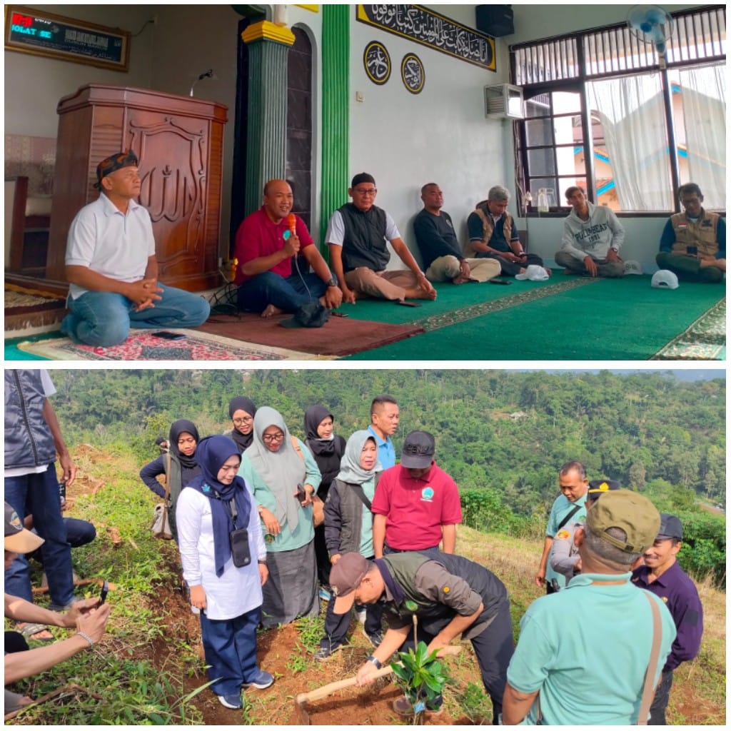 AWAL TAHUN 2026 KUA KECAMATAN PANJALU BERSAMA PEMDES CIOMAS, LAUNCHING PROGRAM “GEBER MASJID” SERTA TANAM POHON 